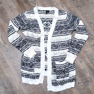 Full Tilt Sweater Cardigan Blk/Wht (XS) Perfect Condition